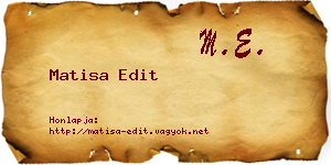 Matisa Edit névjegykártya